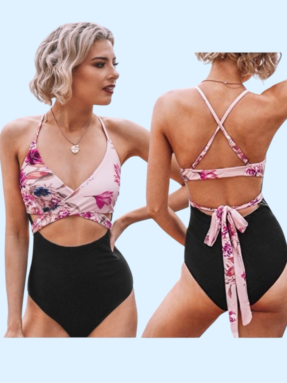 Cupshe Cutout Floral Swimsuit